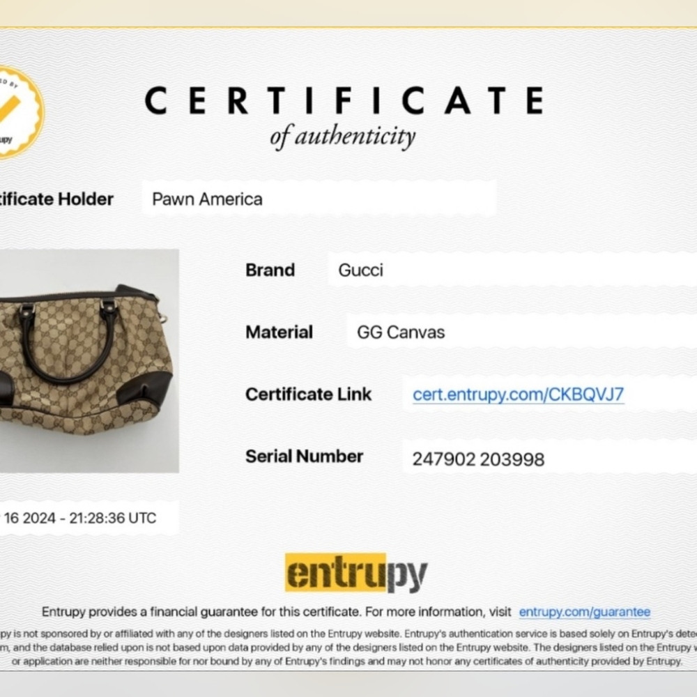 Authentic Gucci Brown Shoulder Bag with Monogram Canvas - Picture 9 of 11